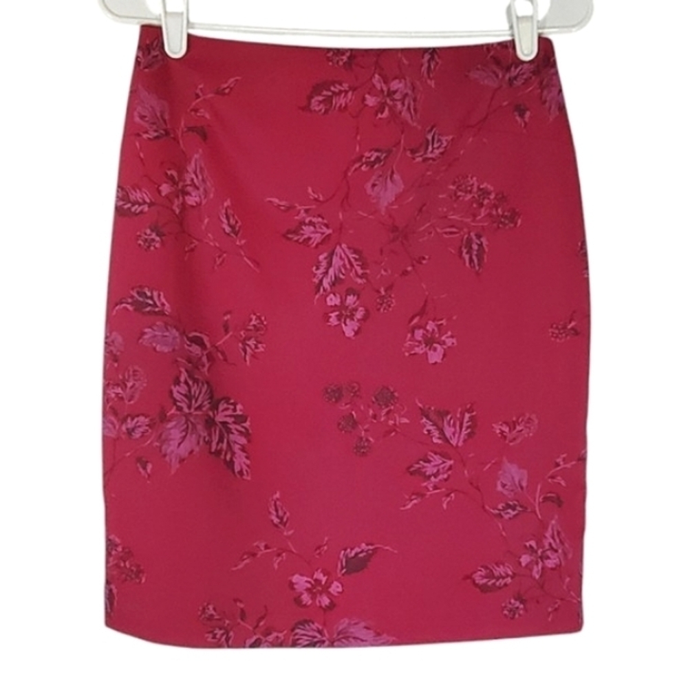 1487 * Express Stretch Floral Pencil Skirt Magenta Size 3/4